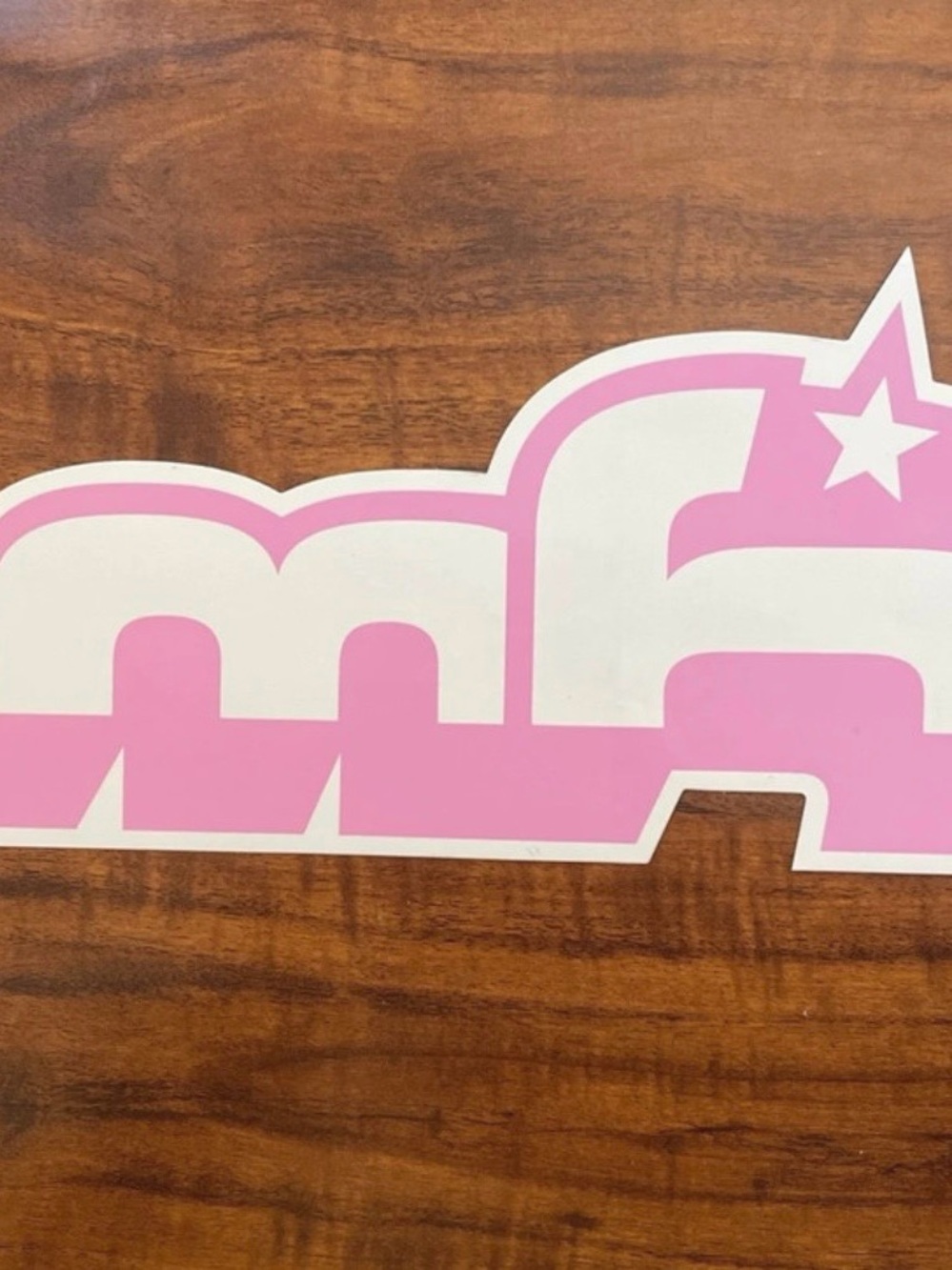 Pink & White “mh” sticker